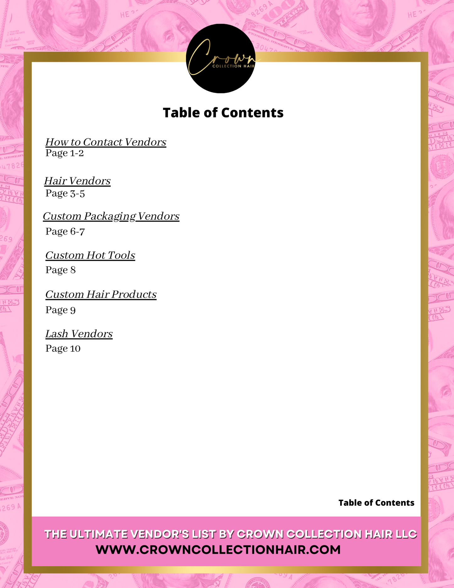 THE ULTIMATE VENDOR'S LIST (Instant Download)
